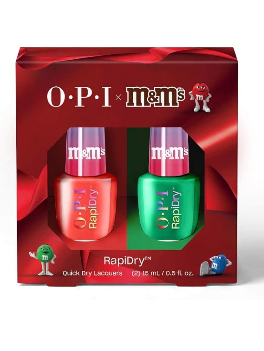 OPI x M&M RapiDry Duo Quick Dry Nail Polish - Smooth Sleighin & Mistle-totally